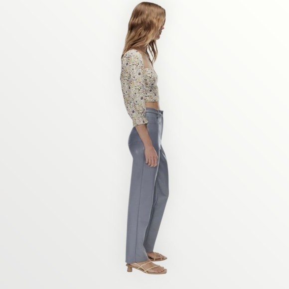 NWOT - Aritzia Wilfred Melina Vegan Leather Pants - Ardoise - Size 6 - Picture 4 of 16